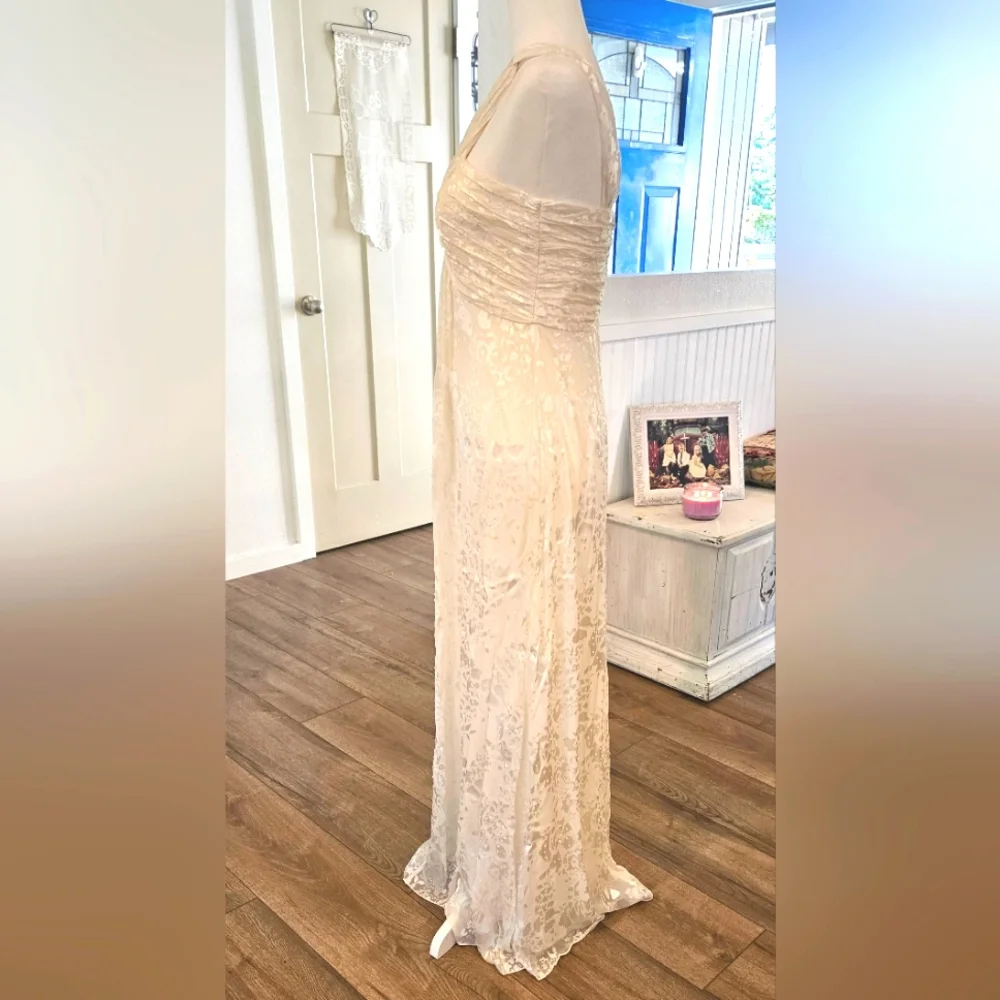 NWOT'S - ALEX EVENINGS - Cream White Floral Print On Shear- Size 4 - 2 piece set - Picture 8 of 11